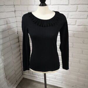 Talbots Ladies Size Small Black Long Sleeve Straight Fit T-shirt